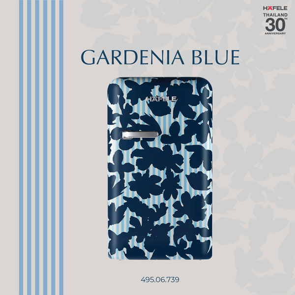 ตู้เย็น Retro Mini Bar Intra Action Floral Collection สี Gardenia Blue